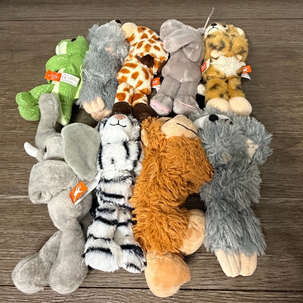 Wild Republic Arm Huggers Plush Lot 9 Zoo Safari Animals Snap Bracelet Toys